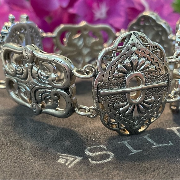 Silpada Sterling Silver Story Book Intricate Artisan Design Bracelet B2907 - Picture 3 of 15